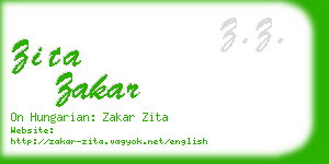 zita zakar business card